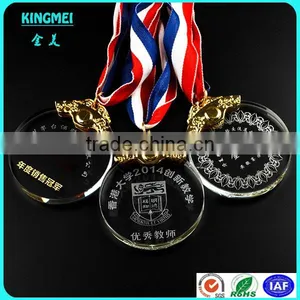KM-XP09 2016 New Arrival Round Shape Small Glass Crystal Medal thumbnail-5