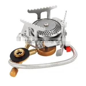 Mini Gas Stove Cookout Portable Gas Stove Furnace Split Burner Cookware Outdoor Camping Pellet Stove thumbnail-1