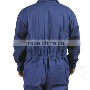 China Wholesale Protective Clothing Anti Fire and Static Dark Blue 100 Cotton Coverall thumbnail-2