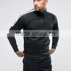 Wholesale Best Price High Quality New Design Durable Raglan Sleeves 100% Polyester Jersey Black Casual Men Jacket thumbnail-1