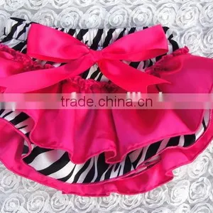 2016 Wholesale Cute Kids Wear Satin Ruffle Diaper Cover, Fancy Design Children Wear Satin Bloomer for Sale thumbnail-5