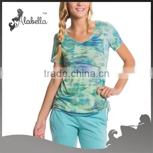 Wholesale Fitness Wear Gym Wear Sportswear Women's Sexy Tight T-shirt thumbnail-1