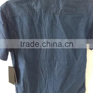 MENS DENIM PRINTED SHORT SLEEVE SHIRT WITH ENZYME WASHED thumbnail-2