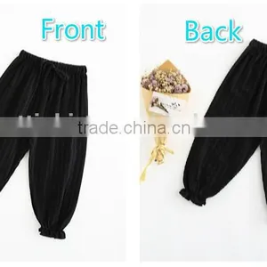 Boys and Girls Pure Color Cotton Lantern Pants Children's Clothing Wavy Striped Pants thumbnail-3