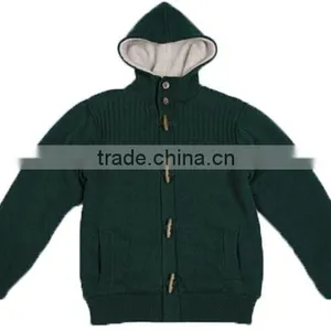 100% Cotton Men Hooded Cardigan Sweater Knitting Machine Price thumbnail-1