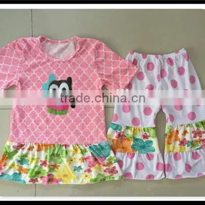 Hot Wholesale Baby Girl Boutique Clothing Girl Easter Spring Bunny Clothes Giggle Moon Remake Girl Kids Spring Clothes thumbnail-2