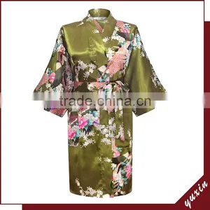 Satin Silk Bathrobes Chinese Silk Robe ,Satin Night Dress ND013 thumbnail-1