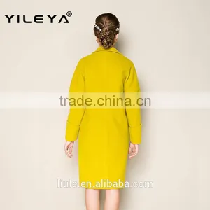 Hot Sale New Fashion High Grade Grey Long Style Ladies Hand Knitting Wool Coats thumbnail-4
