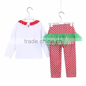 2015 Christmas Santa Cotton Little Girls Boutique Remake Clothing Sets thumbnail-2