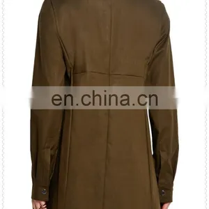 New Arrival Loose Fit Army Green Canvas Western Coats Made in China thumbnail-3