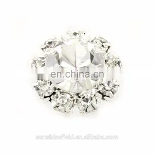 Alloy Rhinestone Button Clear Crystal for Accessories Silver Plating thumbnail-3