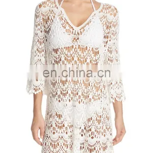 C11 Custom Crochet Sexy See-through Beach Tunic Cover Ups thumbnail-1