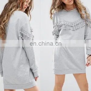 Autumn Women Sweater Pullover Fringe Top Coat Long Sleeve Hoodie Sweatshirt thumbnail-1