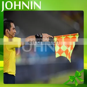 Good Quality Custom Printing Red Yellow Sport Football Soccer Hand Referee Flag thumbnail-4