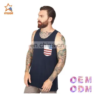 Silk Screen Printing Activewear Beach Mesh Tank Top Men thumbnail-2