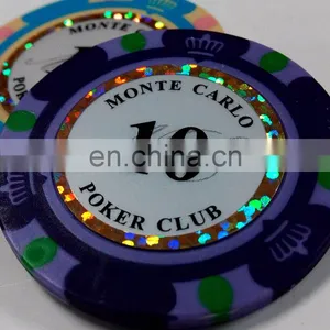 Custom Monte Carlo Plastic Poker Chips Token Coins thumbnail-2