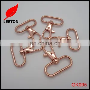 Factory Supply 30mm Shiny Rose Gold Swivel Snap Hook thumbnail-1