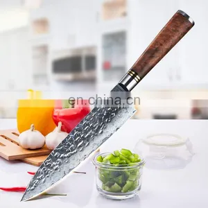 Sapele Wood Handle Handmade Damascus Chef Knife thumbnail-2
