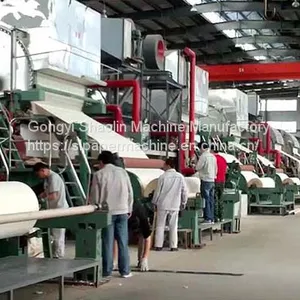 Mini Tissue Paper Processing Equipment 1092mm Toilet Paper Making Machine for Sale thumbnail-1