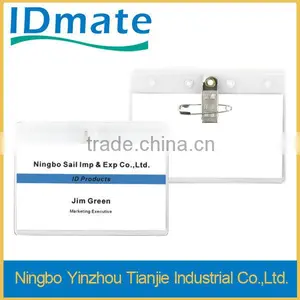 PVC Badge Card Holder With Clip / Business Card Holder / Pvc Job Card Holder thumbnail-1