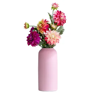 Creative Table Decor Morandi Pink Hand Made Nordic Large Ceramic Vase For Hallway thumbnail-5