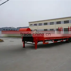 Low Bed Semi Trailer/tri-axle Flatbed Semi-trailer thumbnail-1