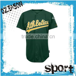 School Team Popular Custom Design Softtextile Button up Baseball Shirt for Sale thumbnail-1