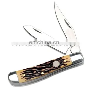 3.75'' Inch Trapper Knife Stainless Steel Blade thumbnail-1
