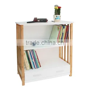 Simple Style Bookcase With 2 Drawers 3 Shelves thumbnail-1
