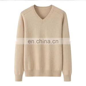 Women's Casual Winter V-Neck Pullover 100% Pure Cashmere Thick Sweater With OEM Service thumbnail-6