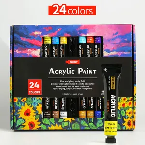 Art Supplies 24 Colors Non-toxic for Canvas Painting Acrylic Paint Artist Set thumbnail-2
