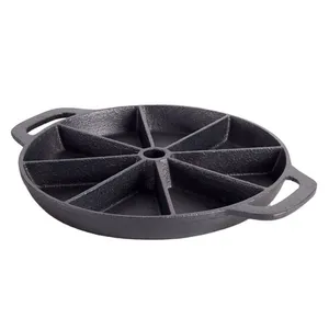 High Quality Oil Plant 8 Holes Pre-Seasoned Cast Iron Bakeware Pan Nonstick Cake Pan Custom With Handle thumbnail-1