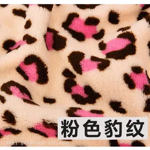 Wholesale Orange Ocelote Printed Brushed Flannel Fleece Fabrics thumbnail-2