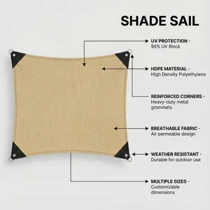 Good Quality Sun Shadow Shade Sail Garden Plaza Yard Reinforced Corner Shade Sail for Mexico thumbnail-4