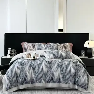 100% Cotton Breathable Duvet Cover Set – Minimalist 4 Piece Soft & Cozy Bedding, All Season thumbnail-4