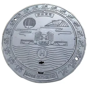 Cast Iron Manhole Cover 500*600mm 600*700mm Round D400 Ductile Iron Manhole Cover thumbnail-1