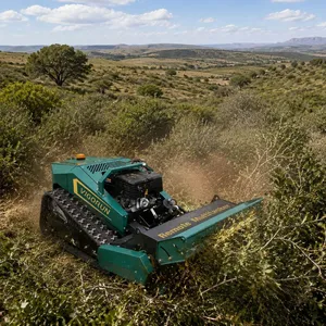 Farm Orchard Slope Use Automatic Robot Gasoline Grass Mulcher Flail Mower thumbnail-1