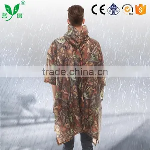 YANLI Custom Camouflage Waterproof Poncho Raincoat With Pvc Coated thumbnail-2