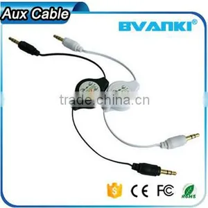 2016 New Premium Manufacture Retractable 3.5mm Stereo Male to Male Audio Extension Aux Cable Free Samples Express Supplier's Choice thumbnail-1