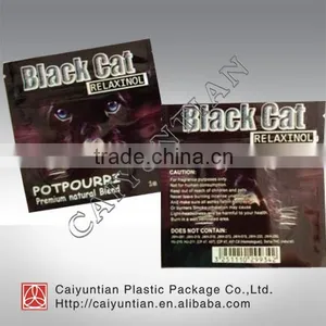 Black Cat Foil Pouch Bag With Zipper / High Quality Plastic Bag for Incense/herbal thumbnail-1