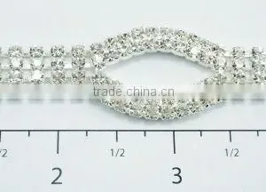 Sparkling Rhinestone 3 Loop Chain Connector Czech Crystal Rhinestone Trim thumbnail-1