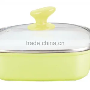 Aluminum 24CM Square Shallow Ceramic Casserole thumbnail-2