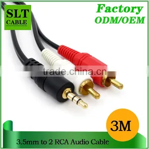 SLT 10ft Factory Outlet 3.5mm to 2 RCA Auxiliary Stereo Audio Cable thumbnail-1