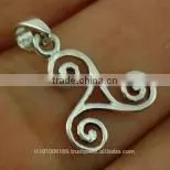 Tiny Silver Celtic Triskele Triple Spiral Pendant, Pn135 thumbnail-1