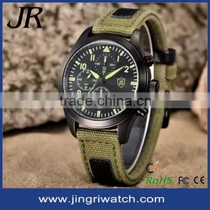 New Arrive Men's Sport Watch With Velcro Strap IP Black Case Waterproof Stainless Steel Back thumbnail-1