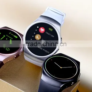2016 High Quality Wholesale KW18 Smart Watch , Round Screen Smart Watch KW18 With Heart Rate Monitor thumbnail-1