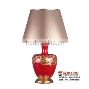 China Ceramic Table Lamp in Red thumbnail-1