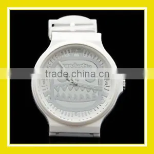 For Four Seasons Products Bros Snow Mr Shark Unsiex Waterproof PVC Band Rubber Wrist White Watch thumbnail-1