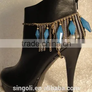 Must Have!! Fan Fring Chains Tassel Blue Bead Boot and Shoe Jewelry thumbnail-1
