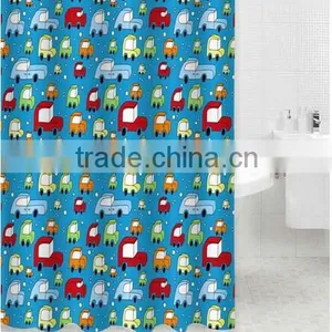 Lovely Style Drawing Cars Polyester Shower Curtain, Bath Curtain for Family thumbnail-1